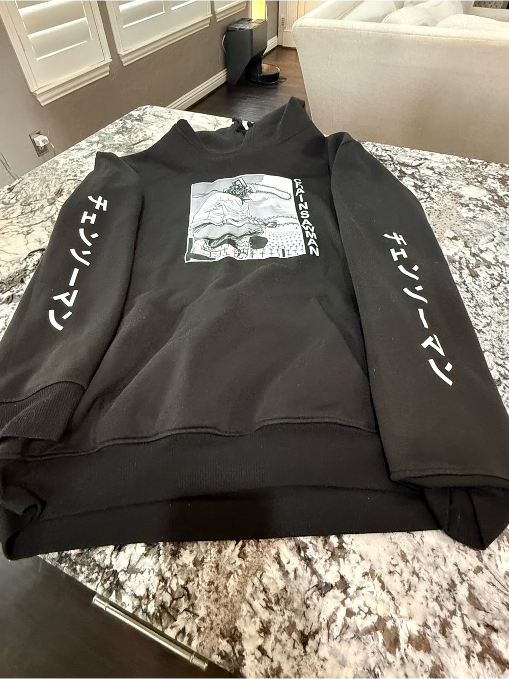 Chainsaw Man Graphic Hoodie Black 3X Japanese Anime Streetwear